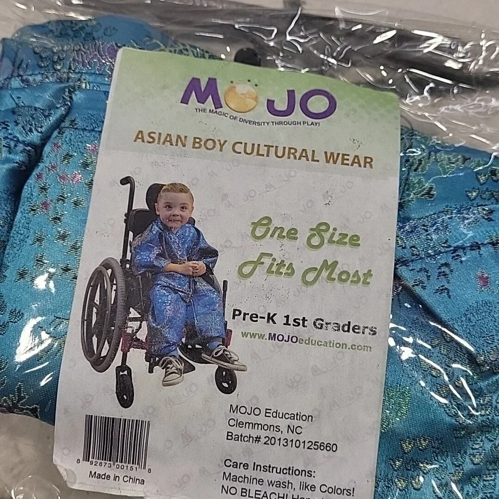 Mojo Play Costume Asian Boy Cultural Wear Robe Belt‎ Pants Dress-Up Pretend New